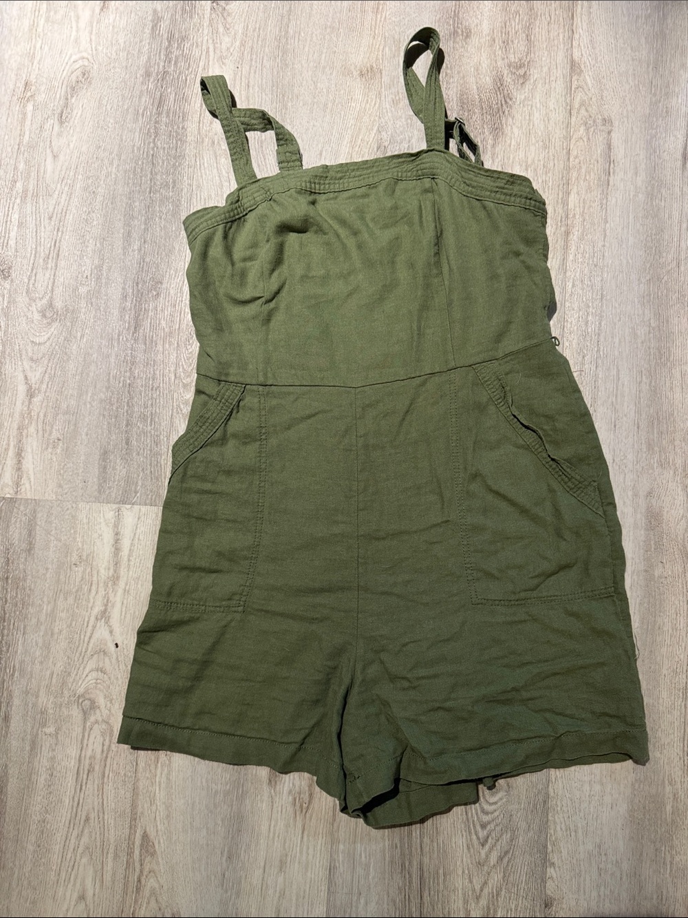 Old Navy Olive Green Strappy Romper with Pockets